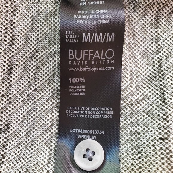 NWT BUFFALO DAVID BITTON SZ M Wrenley Textured Button Down Short Sleeve Shirt - Picture 9 of 9